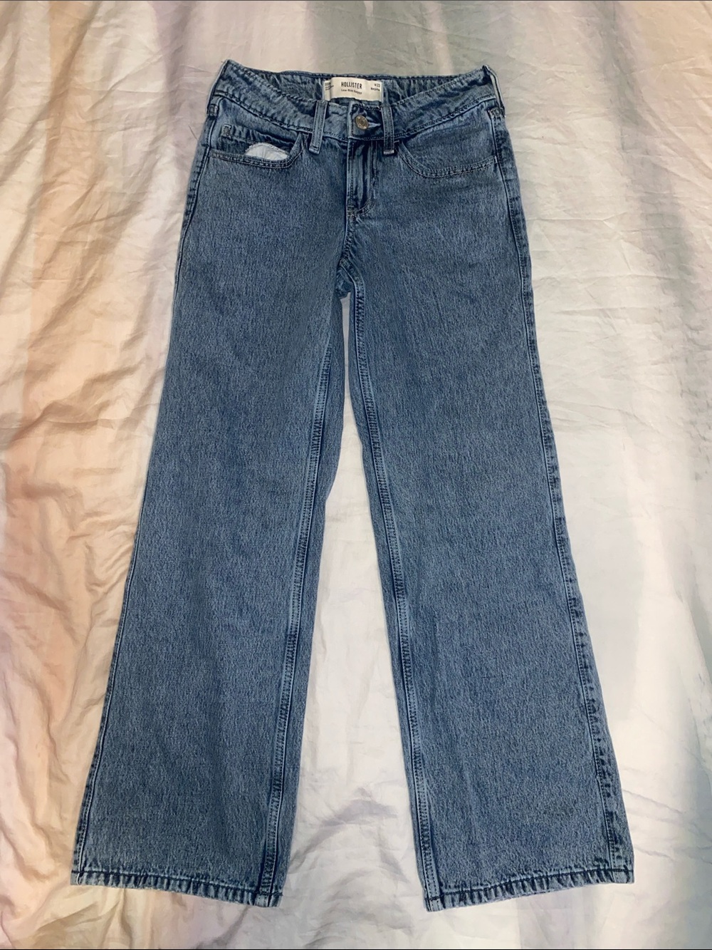 Hollister Low Rise Baggy  Light Blue Women’s Jeans Size 000 w23 Regular